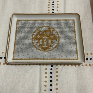 Hermes Mosaique au 24 gold tray, small model